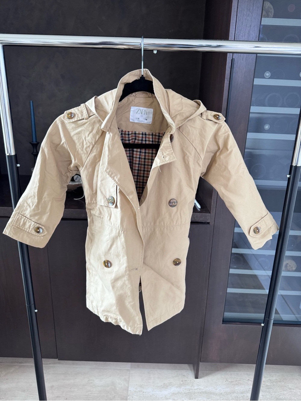 ZARA Kids Beige trench coat with Hood